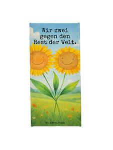 Mr. & Mrs. Panda Банное полотенце с рисунком в виде цветов и подсолнухов и надписью белого цвета