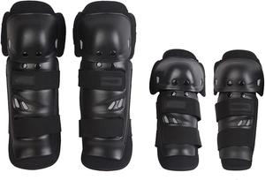 Налокотники и наколенники для мотоциклистов, гонщиков, конькобежцев, регулируемые наколенники, защита локтей, защитный комплект из 4 предметов WHYUNM26, Black
