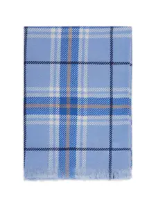 Тартановый шарф с бахромой Bompard, синий