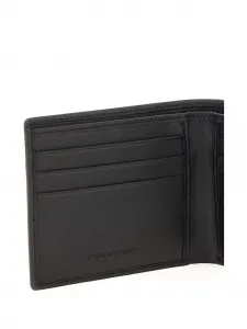Кожаный кошелек с тисненым логотипом PIQUADRO, черный
