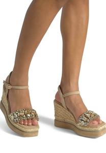 Босоножки на танкетке High heeled sandals Alma en Pena, светло-коричневый