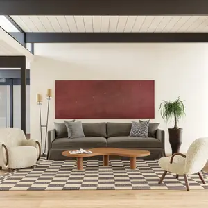 Коврик из шерсти в клетку Kia nuLOOM, 122x183 см, серый