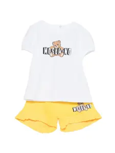 Детская одежда с оборками Moschino Kids, белый