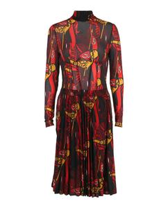 Платье-трапеция с длинными рукавами Burberry, цвет black multi