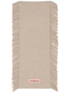 Шерстяной шарф с бахромой Acne Studios, нейтральный