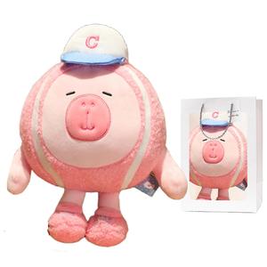 Плюшевая кукла капибара для тенниса высота 13см/25см/35см Whoops, розовый