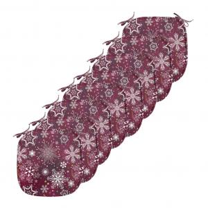 Зимние подушки для обеденного стула ABAKUHAUS, разноцветные хлопья, декоративная водонепроницаемая подушка с ремнями для кухонных сидений, 40 см x 40 см — упаковка из 8 шт., темно-бордовый белый, разноцветный, красный