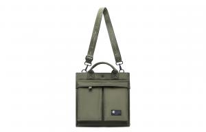 Сумка через плечо из ткани унисекс дымчато-серый/оливковый зеленый Champion