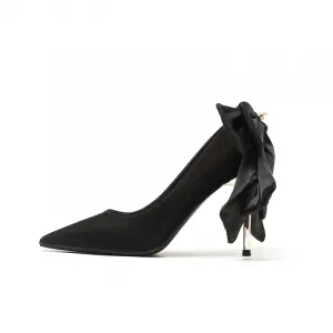 Женские туфли на тонком каблуке и высоком каблуке QITUMAUL, Black[Heel Height 9.5Cm]