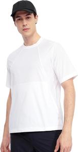 Мужская футболка AIGLE, быстросохнущая, с защитой от УФ-излучения, из материала Solotex, с регулируемым низом, с коротким рукавом, белый