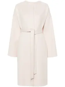 Фетровое пальто с поясом YVES SALOMON, розовый