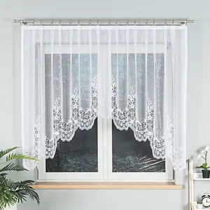 БЕРЕНИКА - Готовая жаккардовая штора с подгибом по низу - 300х140 см - белая MARKIZETA HOME