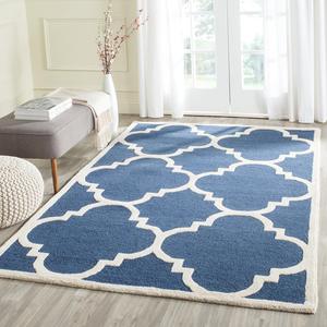 Ковер ручной работы SAFAVIEH, 92 x 153 см, Cambridge Collection Navy/Ivory CAM140G Moroccan Trellis премиум шерсть