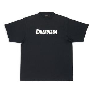 Футболка Balenciaga Caps T-shirt Boxy Fit 'Black', черный