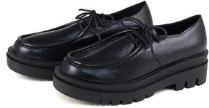 Женские и женские унисекс туфли Тирольские на шнуровке с подошвой 5,5 см мокасины Liberty Doll, черный