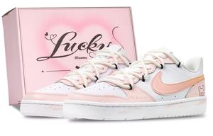 Детские скейтерские кроссовки Court Borough для младших школьников Nike, белый/розовый