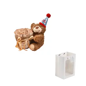 Букет из стабилизированных цветов плюшевый мишка 38cm Height XTHOT