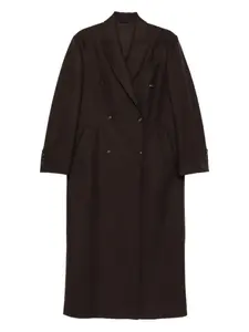 Двубортное пальто на пуговицах Brunello Cucinelli, коричневый