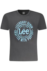 Мужская футболка Lee хлопковая с голубым принтом, черный