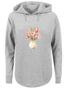 Толстовка оверсайз, розовый весенний букет цветов в серой вазе F4NT4STIC