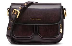 Сумка PU Charles & Keith, маленькая квадратная сумка, средняя сумка через плечо для женщин, мультиколор CHARLES&KEITH, темно-Chocolate темно-Chocolate