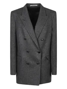 Двубортный пиджак елочкой Tagliatore, серый