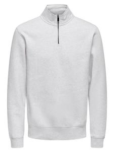 Толстовка ONLY & SONS, светло-серый меланж