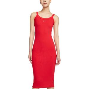 Спортивная одежда Chill Knit женское облегающее платье-майка с мини-рубчиком Nike, красный/мультиколор/белый