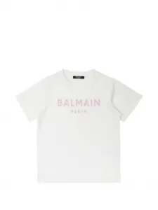 Футболка с короткими рукавами Balmain Kids, белый