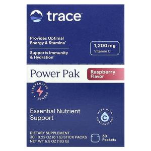 Trace, PowerPak, с малиновым вкусом, 30 стик-пакетов по 6,1 г (0,22 унции)