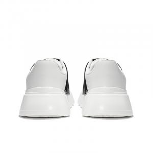 NORVINCY Мягкая подошва Легкие кожаные повседневные туфли Унисекс Белый Черный