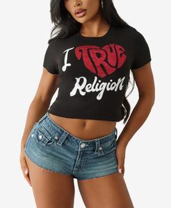 Женская футболка с круглым вырезом "I Love True Religion" True Religion, Jet Black