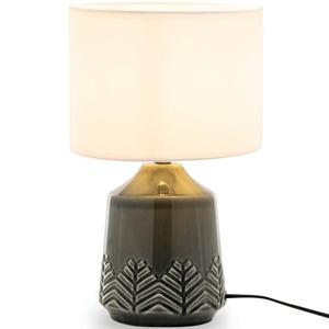 Настольная лампа KONSIMOВ HYSSO, серый - белый - керамика - текстиль - 24 x 41 x 24 см