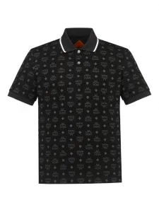 Жаккардовая рубашка поло с монограммой Mcm, черный