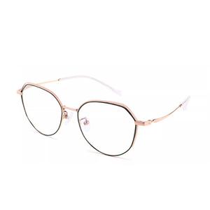 Sagawa Очки в титановой оправе нестандартной формы унисекс, Green rose gold (including non-degree blue light blocking lenses)