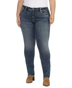 Прямые джинсы Suki со средней посадкой и пышным кроем размера плюс Silver Jeans Co.