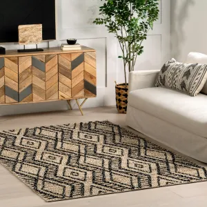 Ковер Betony Modern Trellis Jute Blend Area Rug nuLOOM, 152x244 см, светло-бежевый