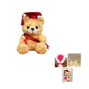 Плюшевая кукла Doctor Bear высотой 18 см Pissie, светло-коричневый/красный