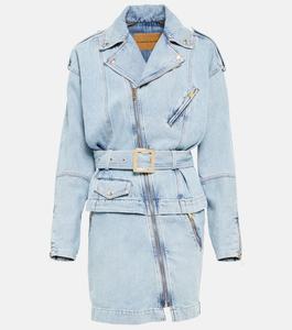 Джинсовое мини-платье асимметричного кроя на молнии ALEXANDRE VAUTHIER, синий