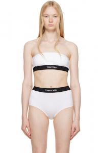 Белый бюстгальтер-бандо из модала Signature TOM FORD