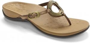 Женские сандалии Vionic Rest Karina с задней ремешкой - удобные женские сандалии на мягкой подошве с трехзонным комфортом, ортопедической стелькой с поддержкой свода стопы, средняя и широкая посадка, бронза