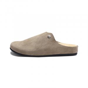 Мужские тапочки Gray с закрытым носком, HD резиновая подошва, металлические, тихие, устойчивые к истиранию и скольжению HAPPY DINO, серый