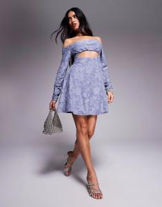 Мини-платье синего цвета из искусственной кожи Asos Design