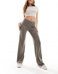 Супермягкие широкие брюки цвета хаки Monki