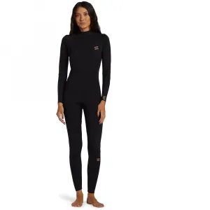 Неопреновый костюм с длинными рукавами и молнией на спине Billabong Foil Gbs 4/3 mm Woman, черный