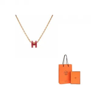 HERMES Ожерелье с позолотой коллекции POP H для женщин цепь розовое золото