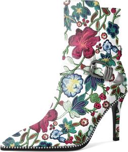 Ботильоны Zamikoo для женщин, высокие каблуки-стилеты, заостренный носок, украшены бусинами, осенние короткие ботинки с пряжкой, перекрестным ремешком и боковой молнией