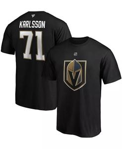 Мужская черная футболка William Karlsson Vegas Golden Knights с именем и номером игрока Stack Fanatics