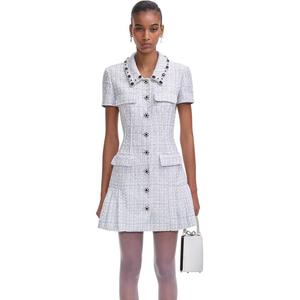 Женское платье с коротким рукавом Self portrait микс Self-portrait, синий