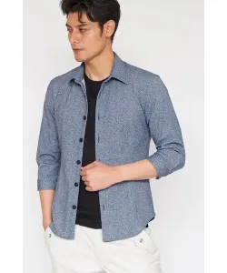 Рубашка TORNADO MART с принтом из высокопрочной саржи, рукава 3/4, цвет Navy